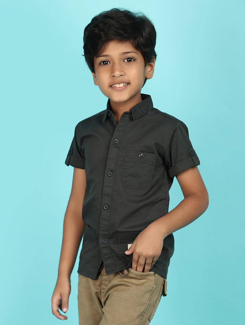 boys short sleeved solid shirt - 20951154 - Zoom Image - 0