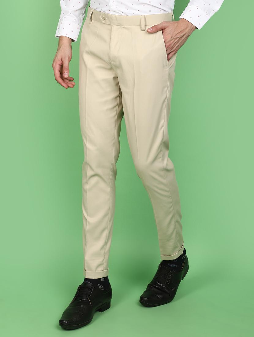 men solid slim fit formal trouser - 20951190 - Standard Image - 2