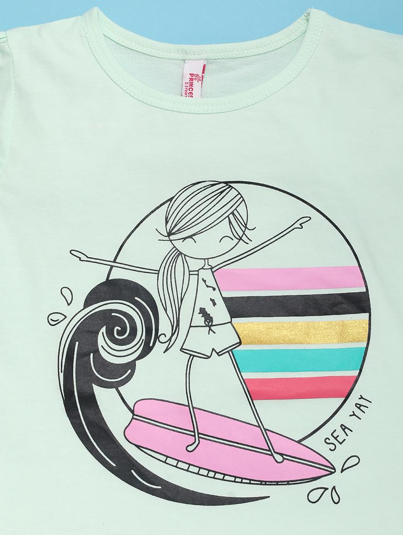 girls round neck cap sleeves tees - 20951240 - Standard Image - 2