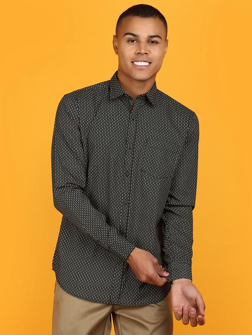black printed cotton casual shirt - 20951280 - Standard Image - 0