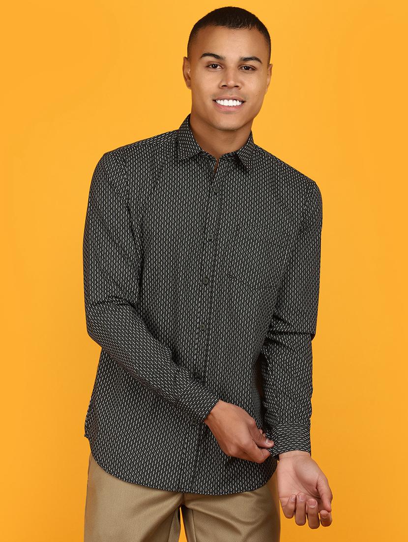 black printed cotton casual shirt - 20951280 - Zoom Image - 0