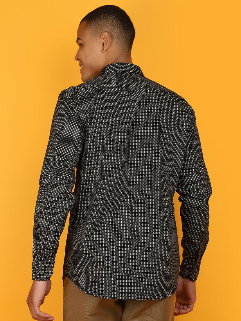 black printed cotton casual shirt - 20951280 - Standard Image - 2