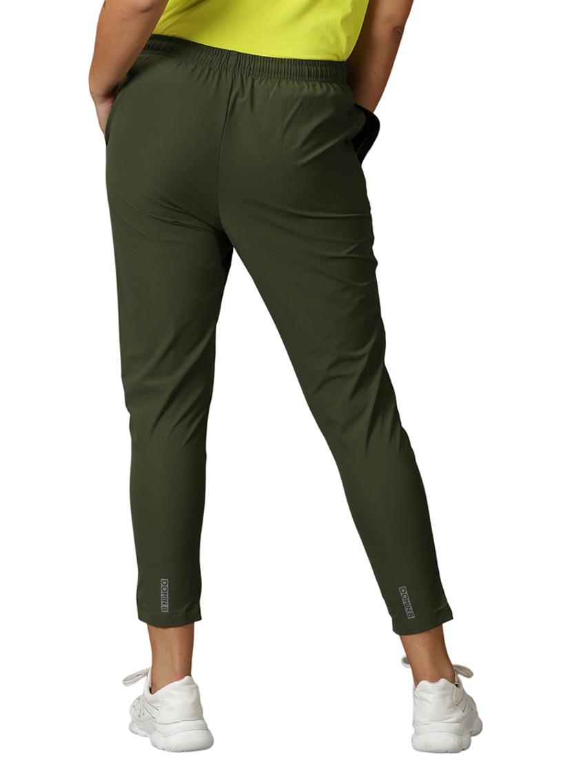 women olive solid track pant - 20951894 - Standard Image - 2