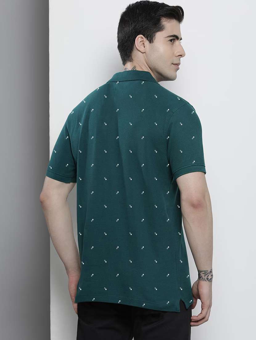 teal cotton blend all over print tshirt - 20952036 -  Standard Image - 2