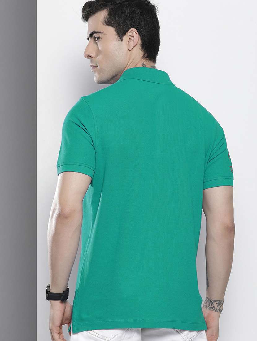 green cotton blend plain tshirt - 20952063 -  Standard Image - 2