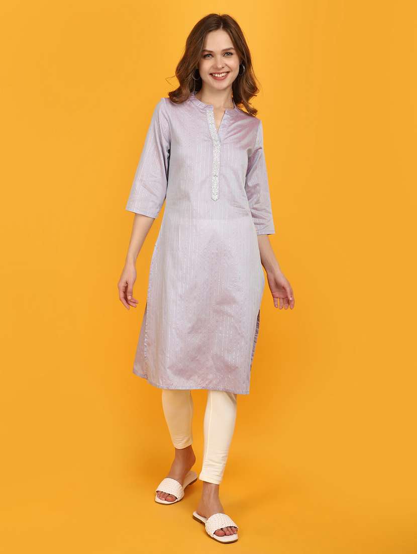 lavender cotton straight kurta