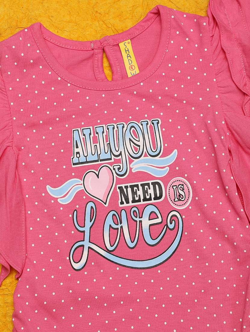 girls pink printed skirt top set - 20957409 -  Standard Image - 2