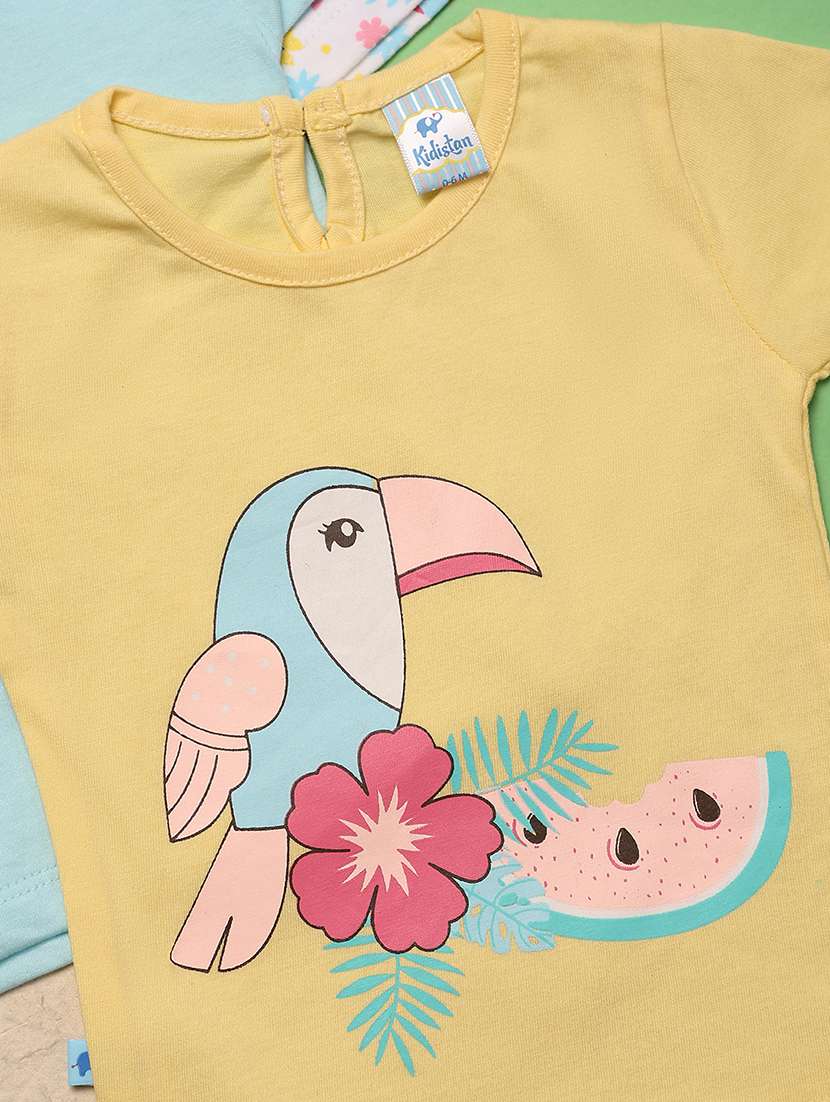 kids pack of 3 cotton t-shirt - 20957435 -  Standard Image - 2