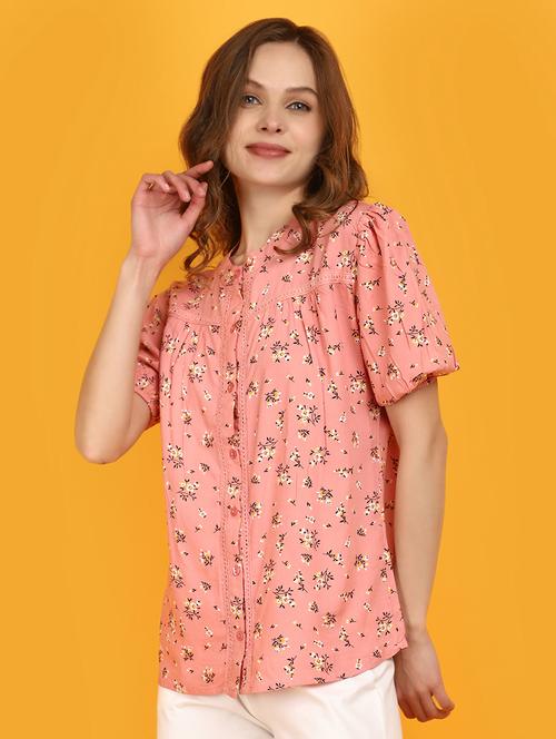 women pink floral printed regular top - 20957495 -  Standard Image - 0