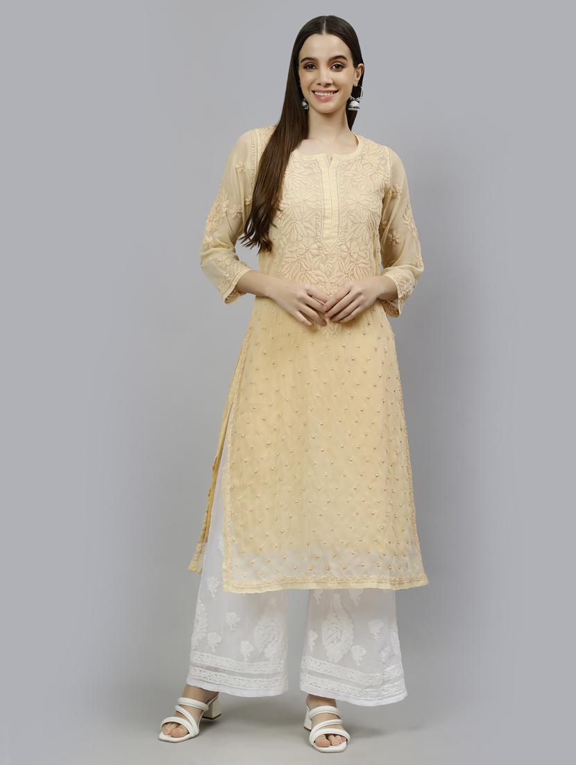 women three quarter sleeve straight kurta - 20957564 -  Zoom Image - 0
