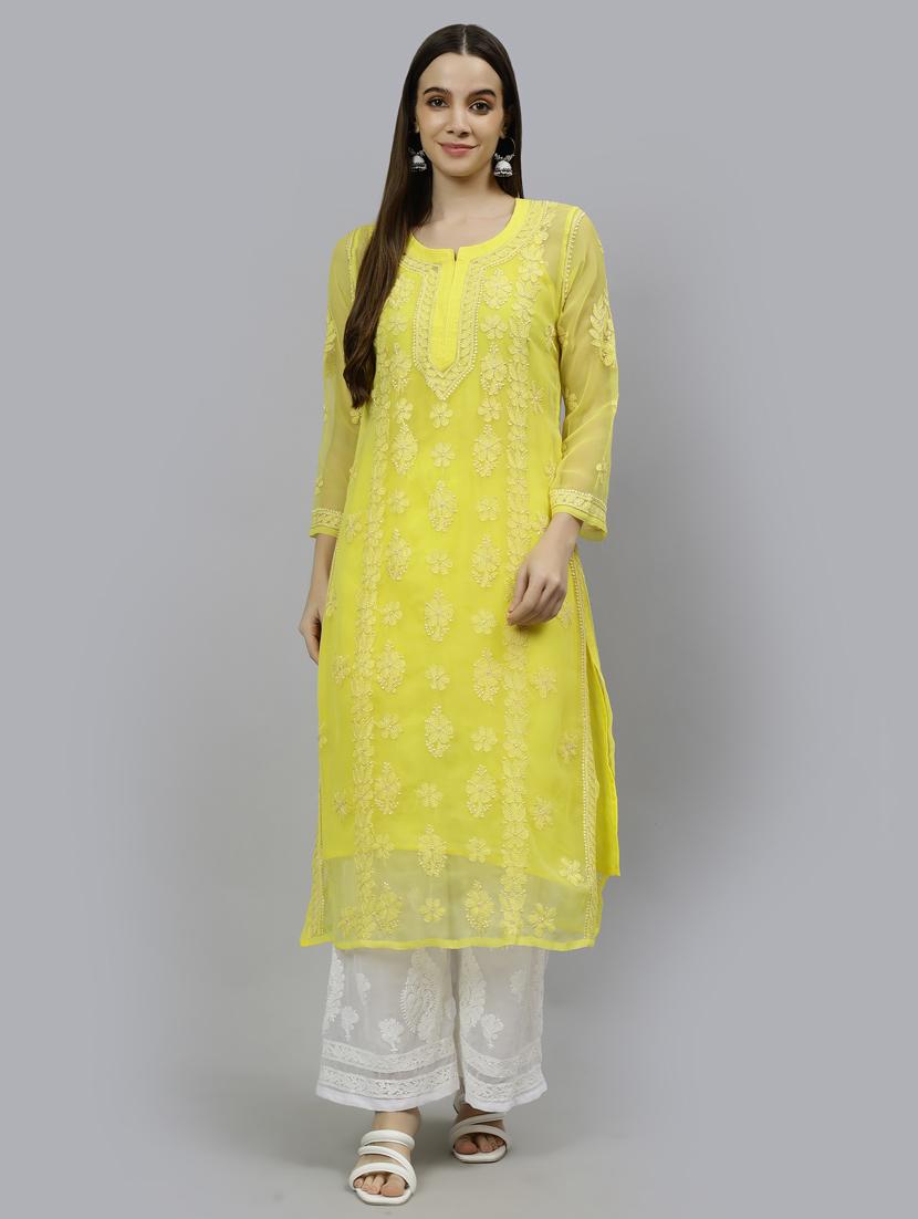 women three quarter sleeve straight kurta - 20957585 - Zoom Image - 0