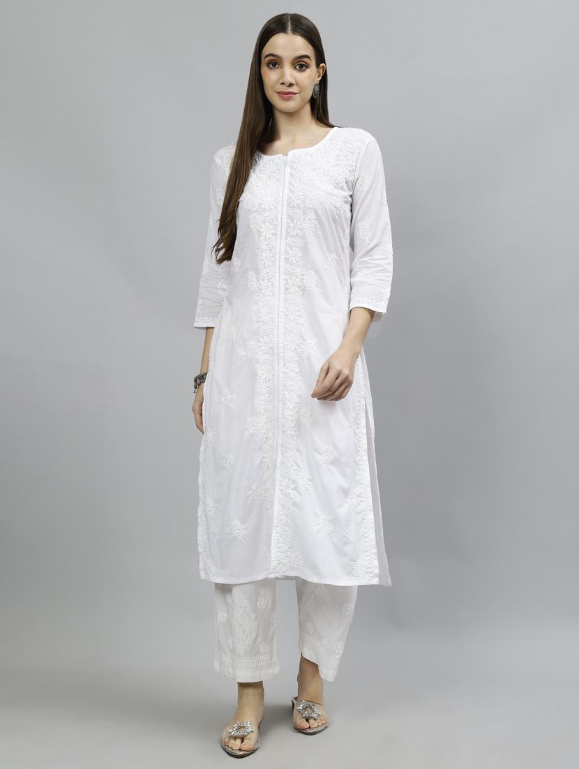 women three quarter sleeve straight kurta - 20957587 -  Zoom Image - 0