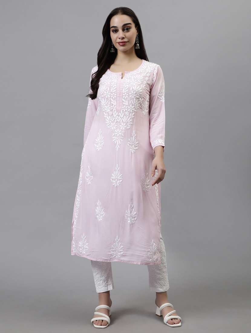 women three quarter sleeve straight kurta