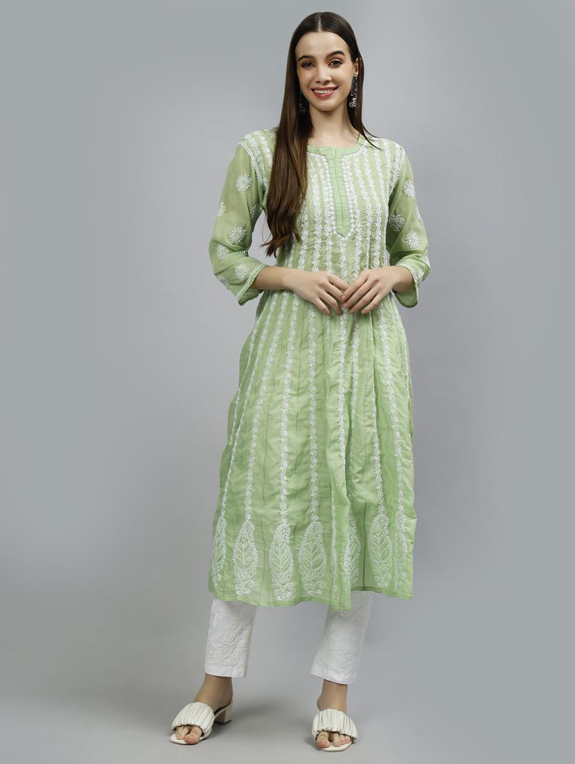 women three quarter sleeve anarkali kurta - 20957612 -  Zoom Image - 0
