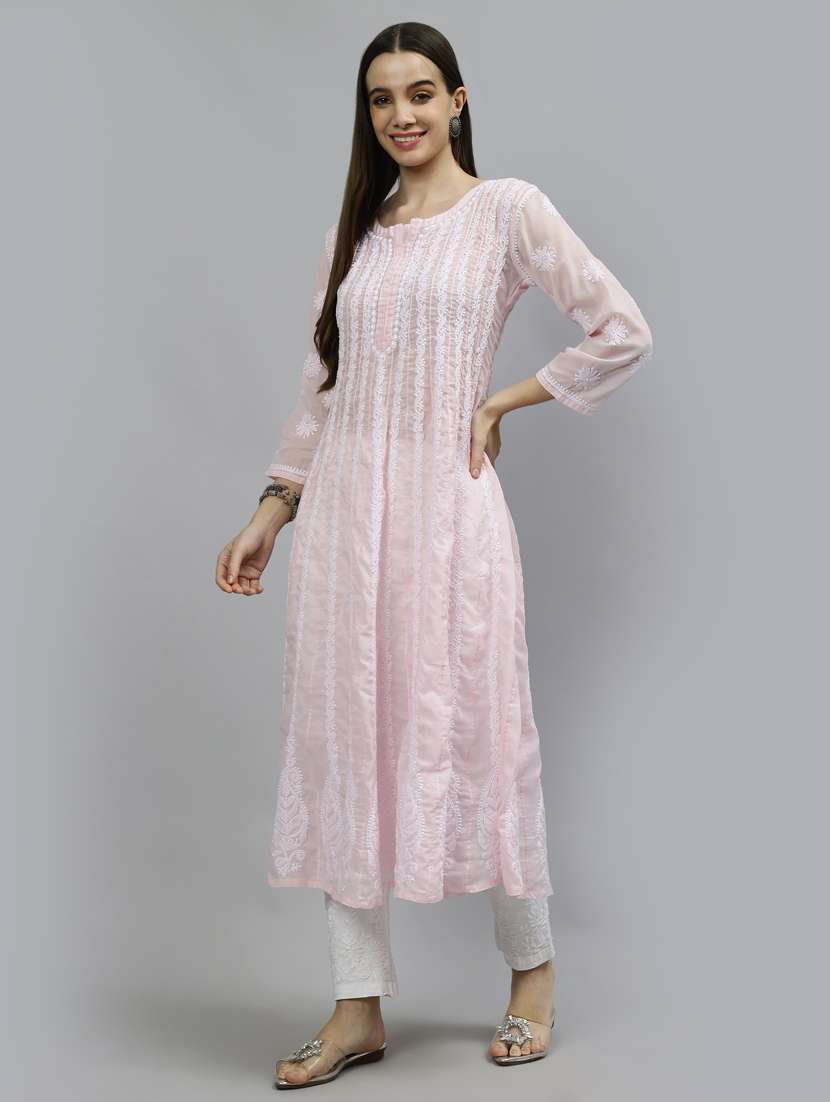 women three quarter sleeve anarkali kurta - 20957613 -  Standard Image - 2