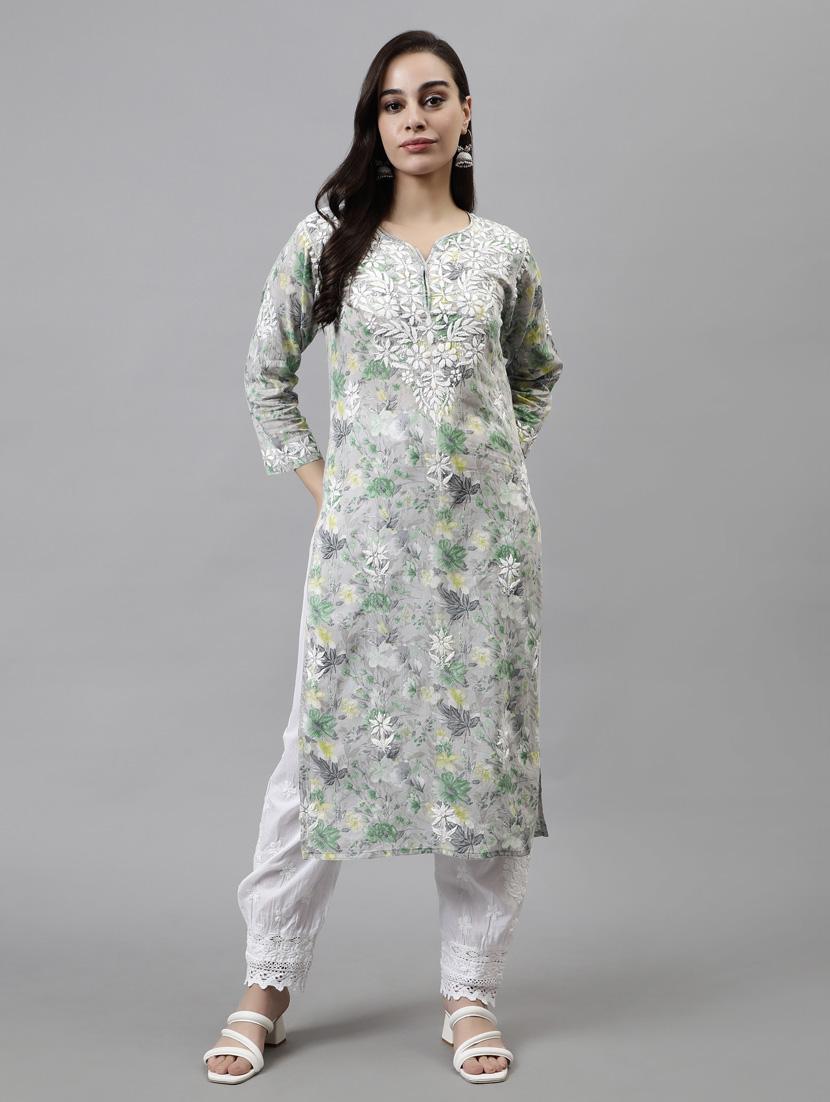 women three quarter sleeve straight kurta - 20957618 - Zoom Image - 0