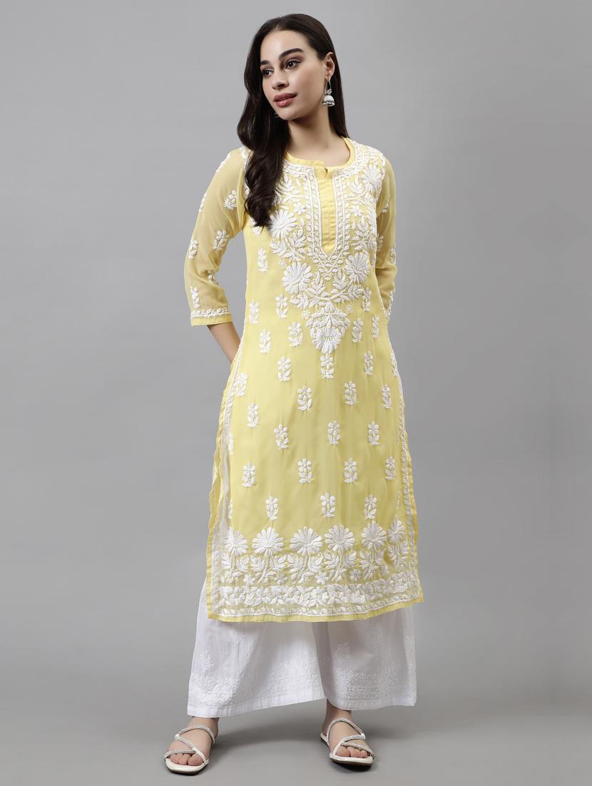 women three quarter sleeve straight kurta - 20957626 - Zoom Image - 0