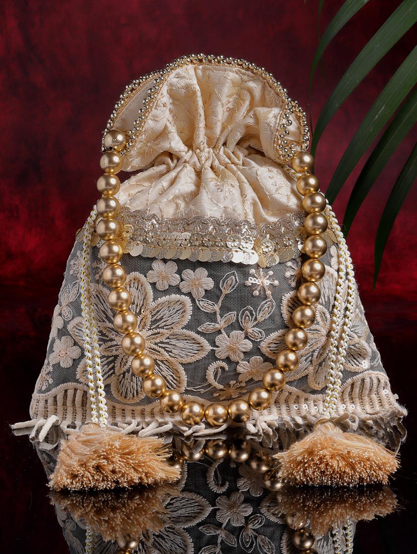 embroidered faux silk regular potli - 20957977 -  Zoom Image - 0