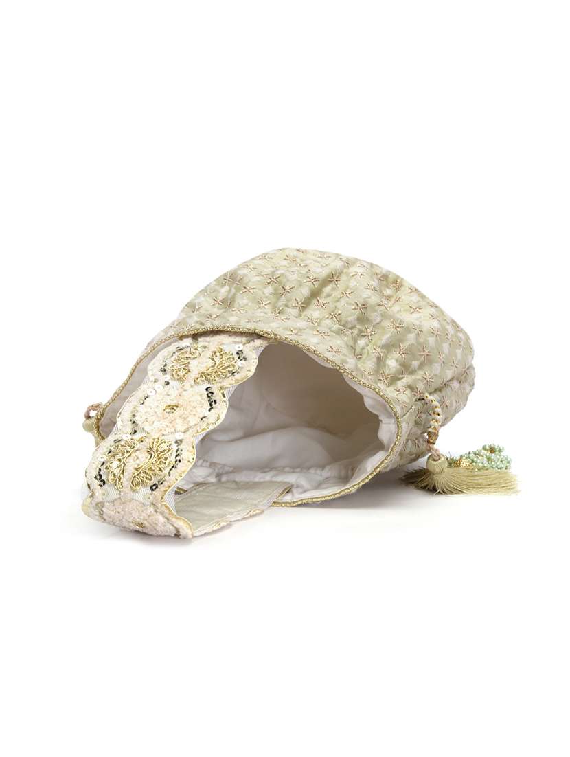 Embroidered Faux Silk Regular Potli