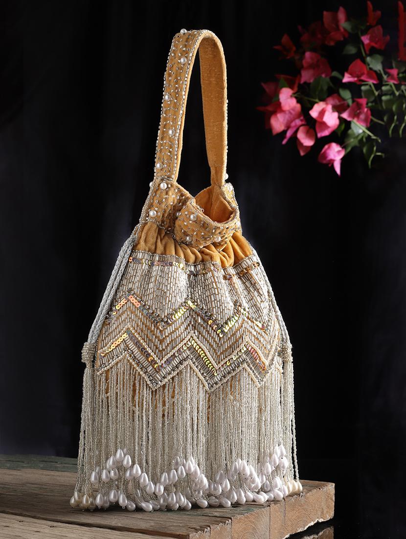 women embellished velvet regular potli