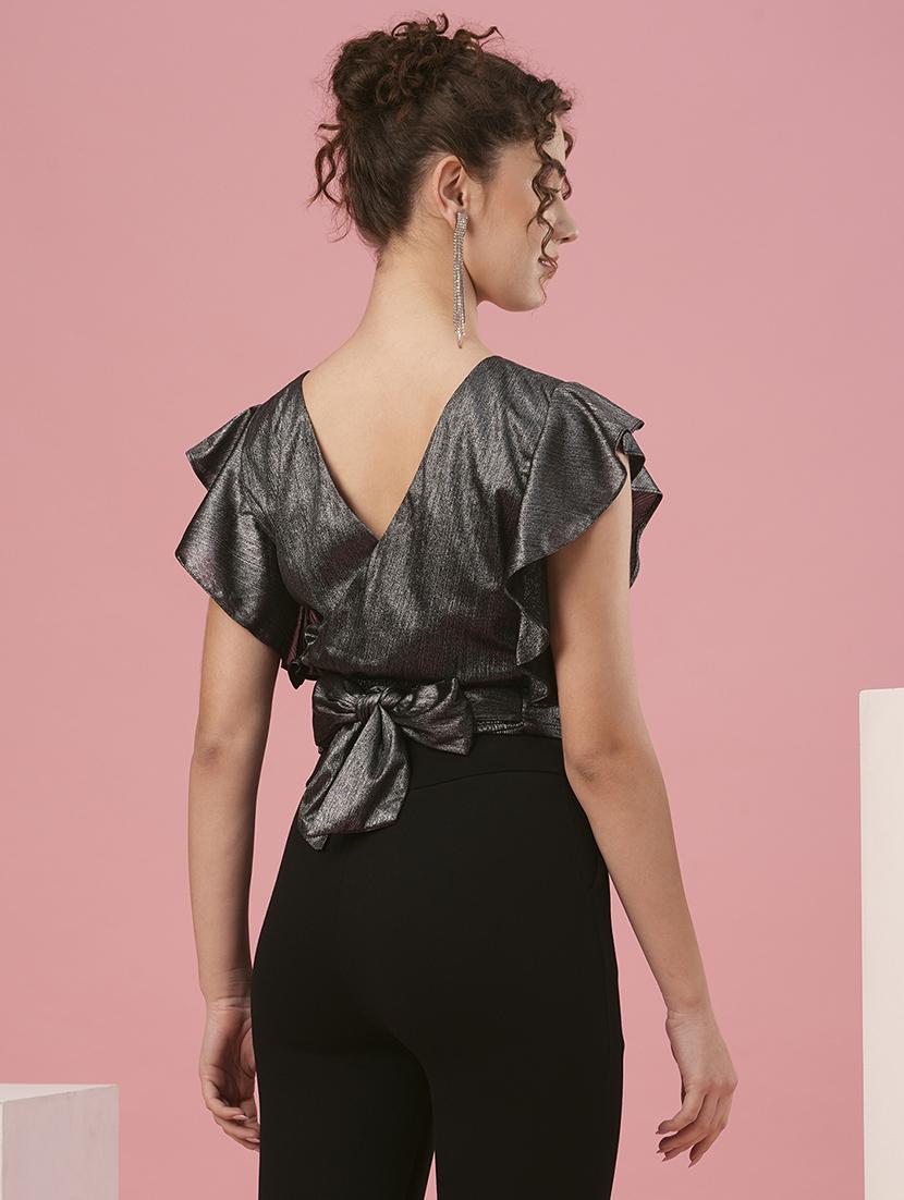 black polyester regular top - 20958618 - Standard Image - 2