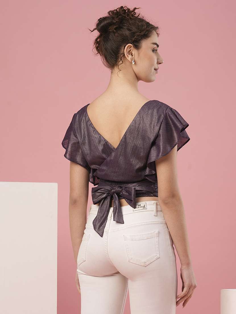 purple polyester regular top - 20958619 - Standard Image - 2
