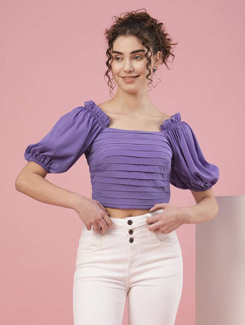 lavender polyester regular top