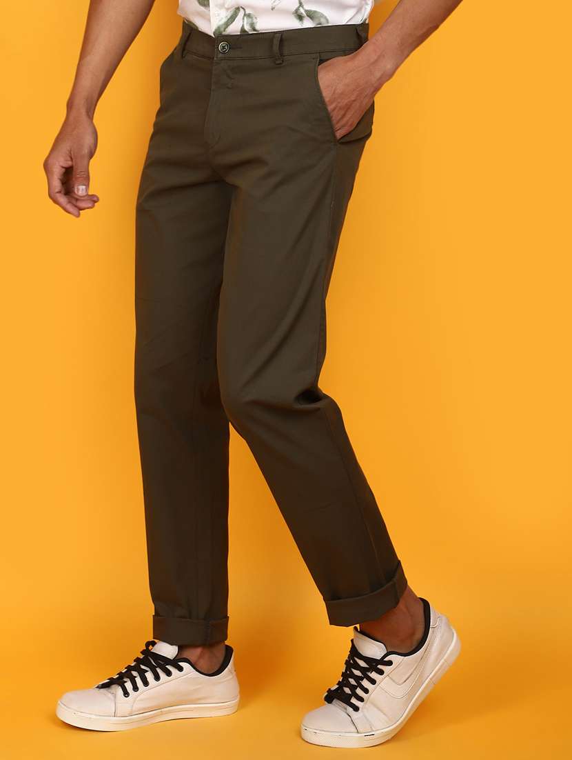 men solid full length chinos  - 20958748 -  Standard Image - 2