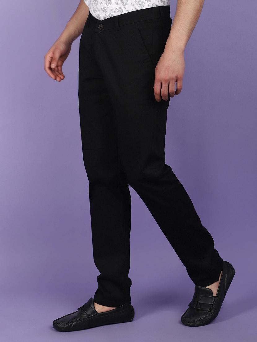 men solid full length chinos - 20958763 - Standard Image - 2