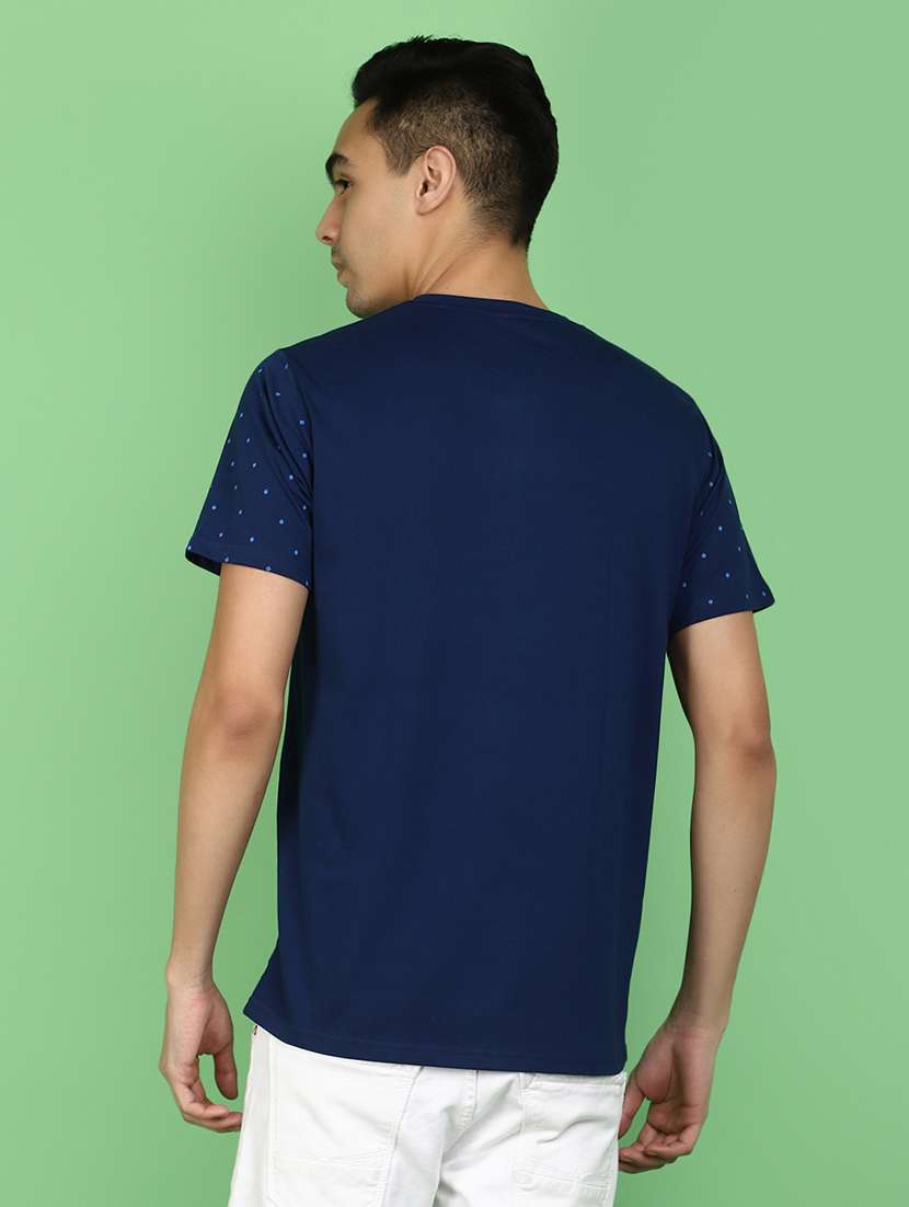 navy blue printed t-shirt - 20958779 -  Standard Image - 2