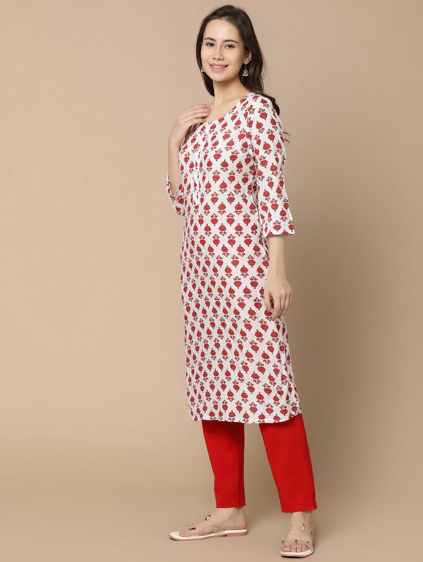 white rayon straight kurta - 20958788 - Standard Image - 2
