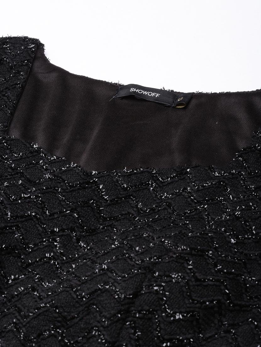 black self design detailed dress - 20958819 - Standard Image - 7