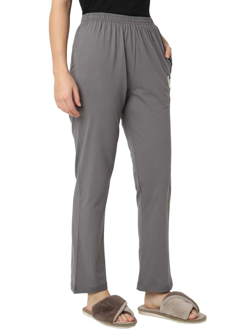 women grey placement print detailed regular pyjama - 20960235 -  Standard Image - 2