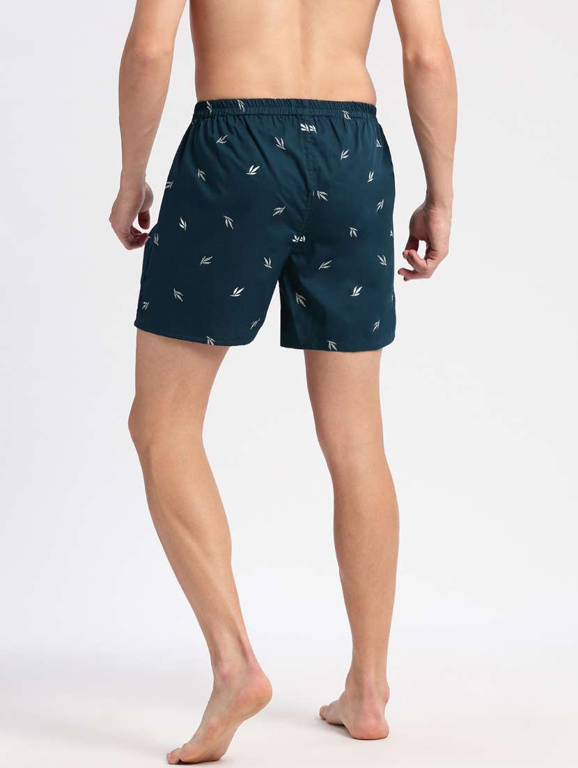 men teal printed boxer - 20960516 -  Standard Image - 2