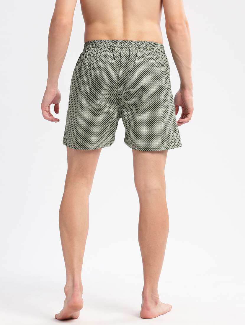 men olive geometric printed boxer - 20960519 -  Standard Image - 2