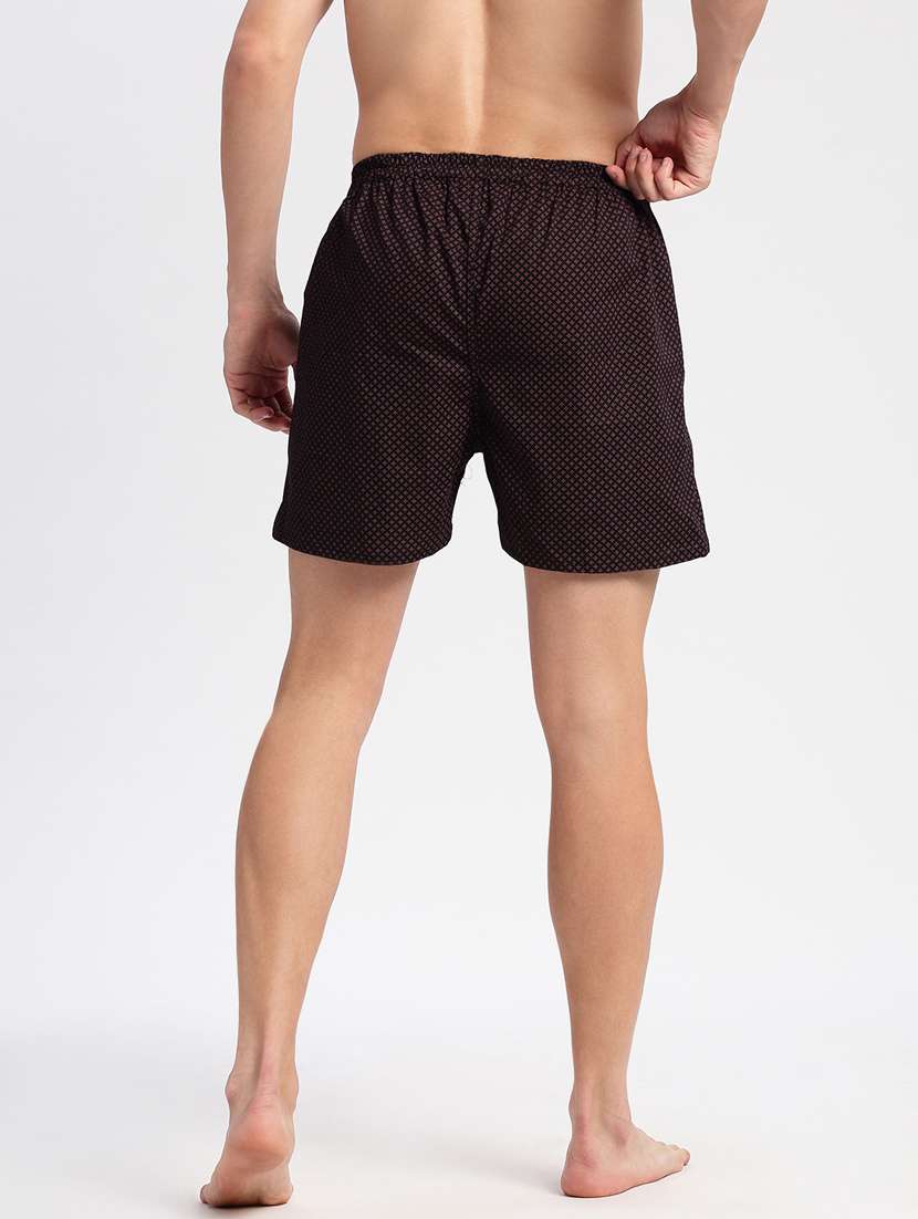 men black geometric printed boxer - 20960525 -  Standard Image - 2