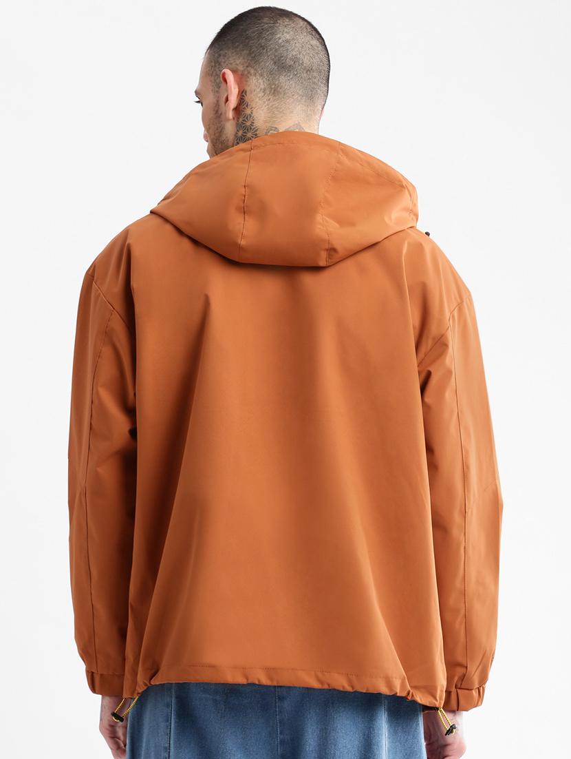 solid rust detailed casual hooded jacket - 20960558 - Standard Image - 2
