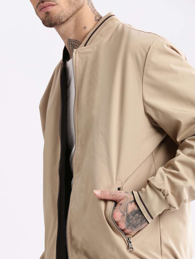 solid grey detailed casual reversible jacket - 20960594 - Standard Image - 7