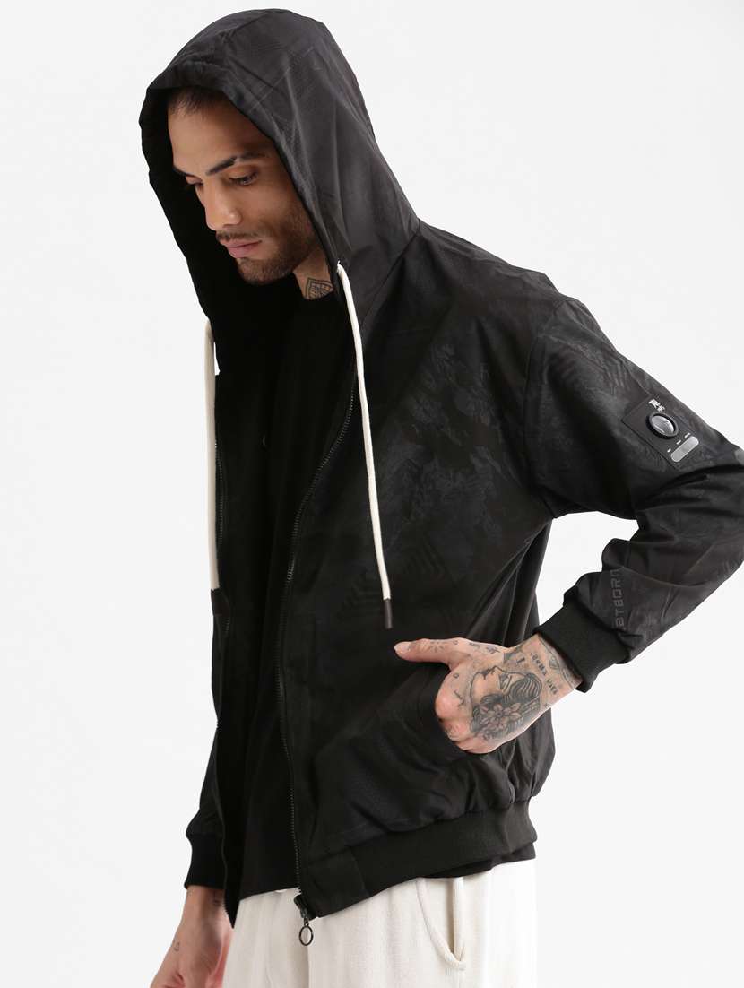 black back print casual jacket - 20960596 -  Standard Image - 2