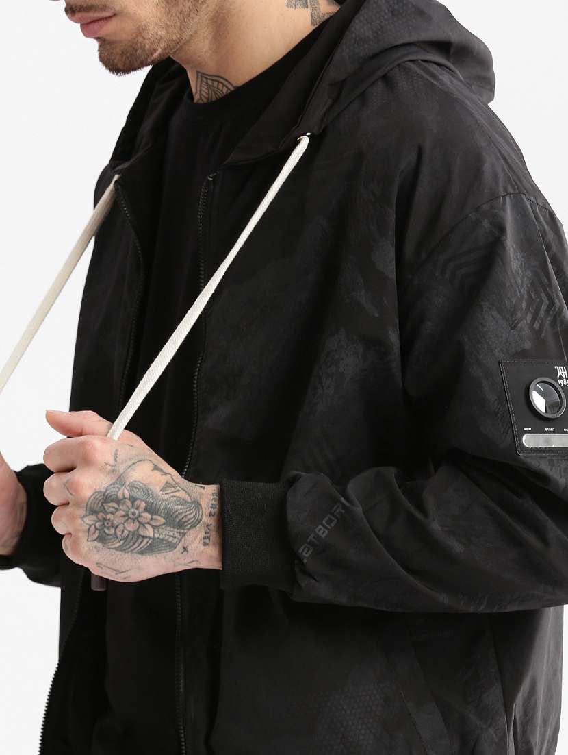 black back print casual jacket - 20960596 -  Standard Image - 7