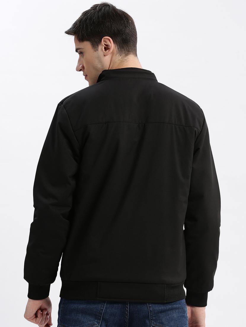 solid black detailed casual hooded jacket - 20960616 - Standard Image - 2