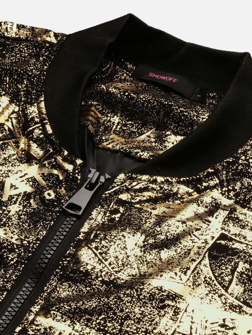 black printed casual jacket - 20960673 -  Standard Image - 7