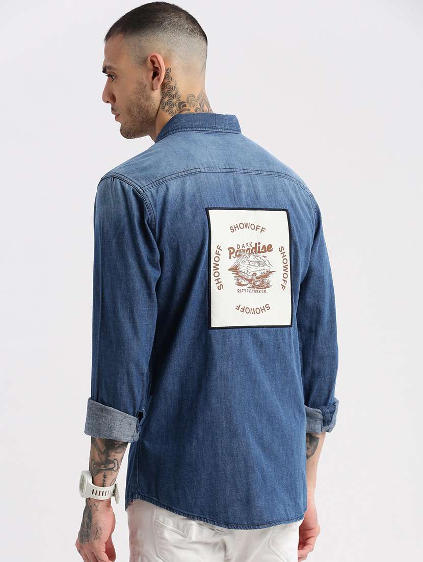 blue denim casual shirt - 20960717 -  Standard Image - 2