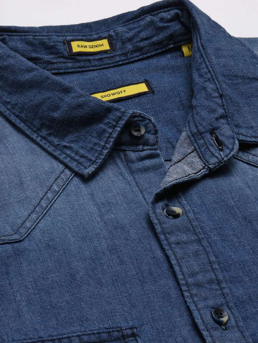 blue denim casual shirt - 20960717 -  Standard Image - 7