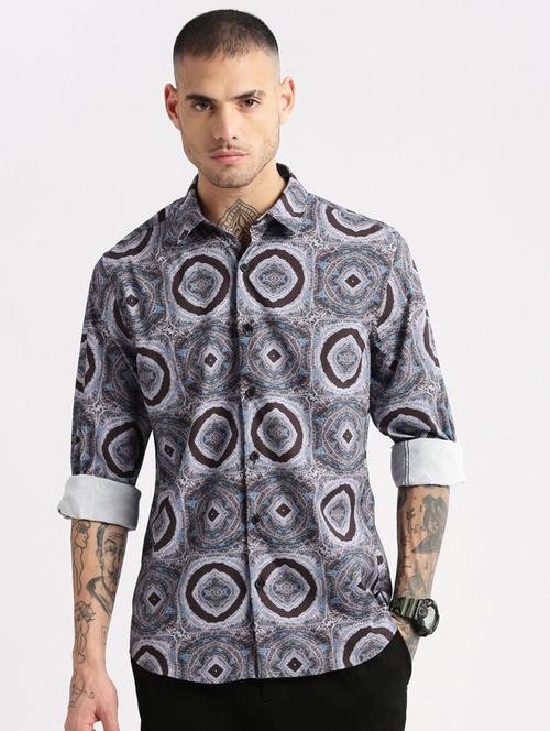 men collared long sleeve casual shirt - 20960758 -  Standard Image - 0