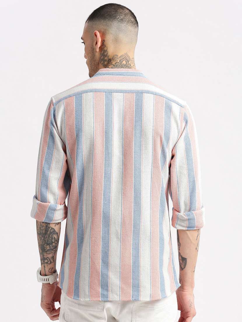 men multi color stripes casual shirt - 20960773 -  Standard Image - 2