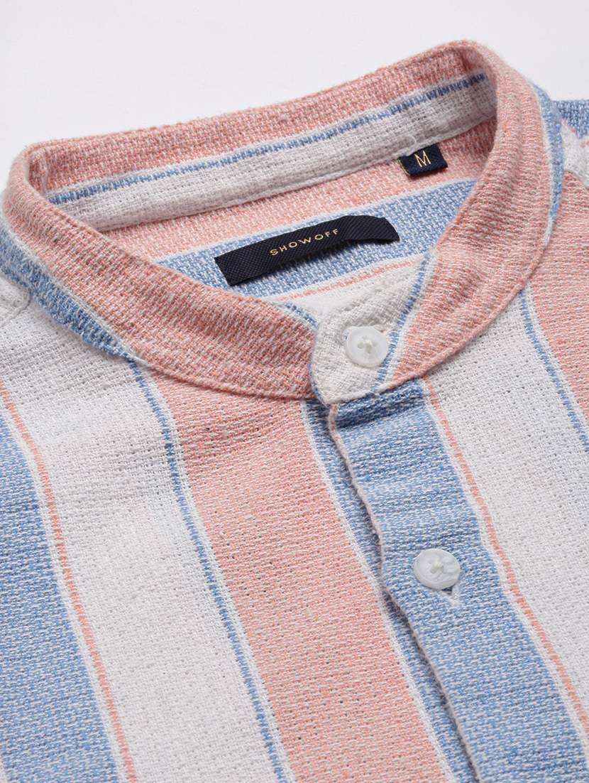 men multi color stripes casual shirt - 20960773 -  Standard Image - 7