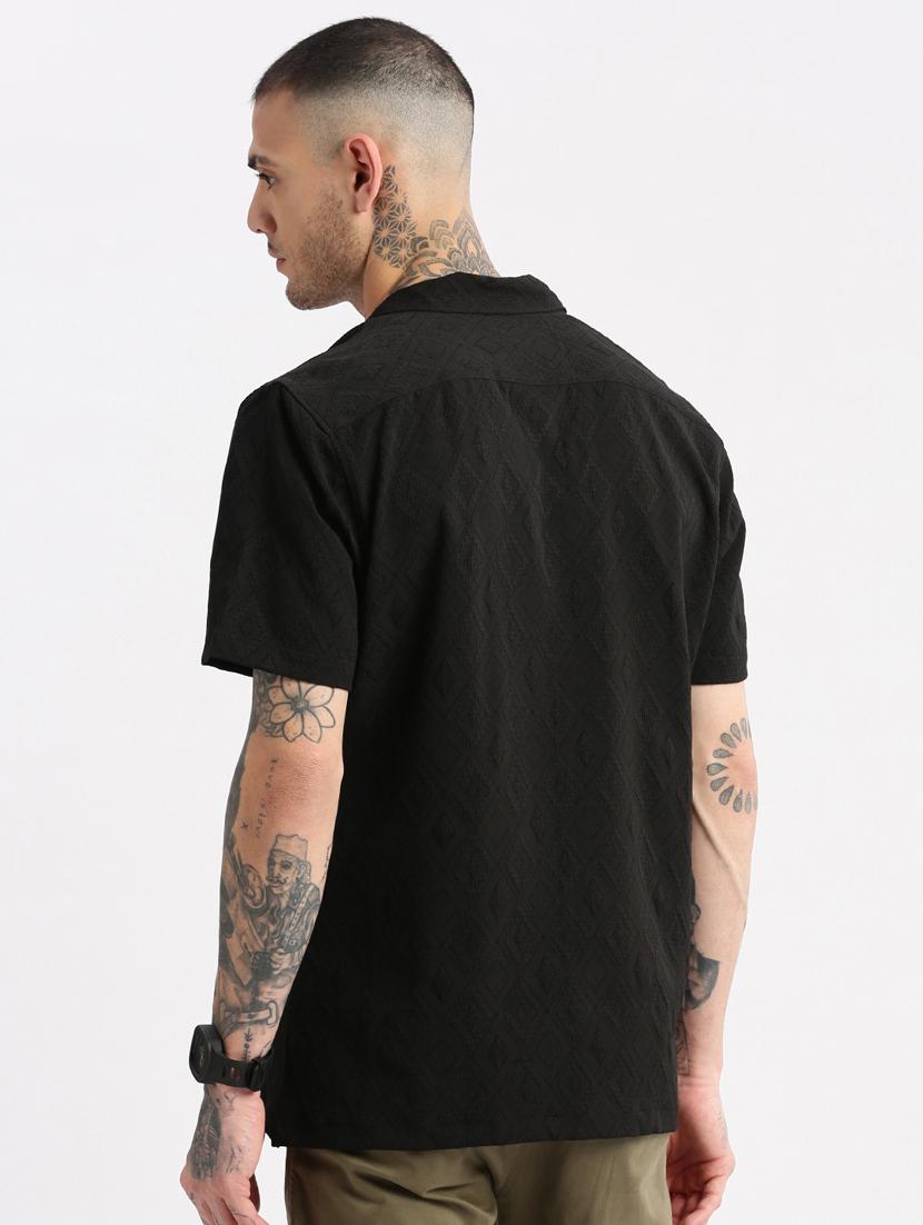 men black solids casual shirt - 20960790 - Standard Image - 2