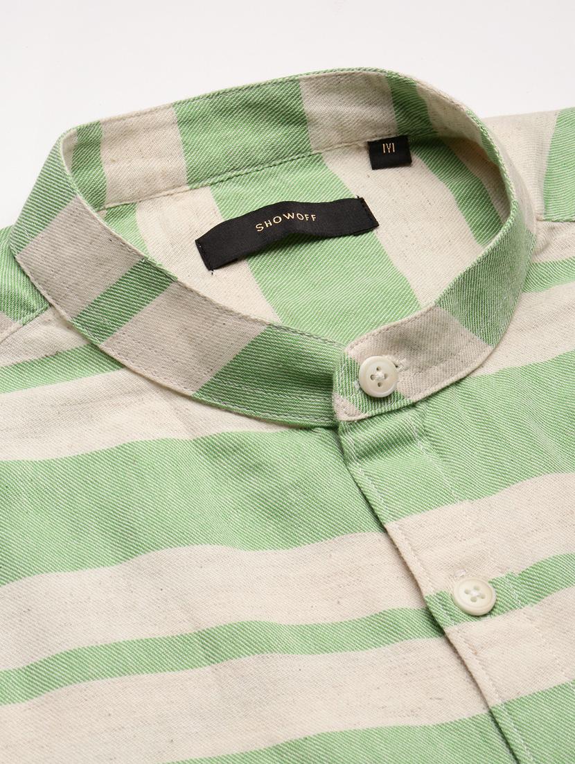 men long sleeve horizontal stripes casual shirt - 20960795 - Standard Image - 7