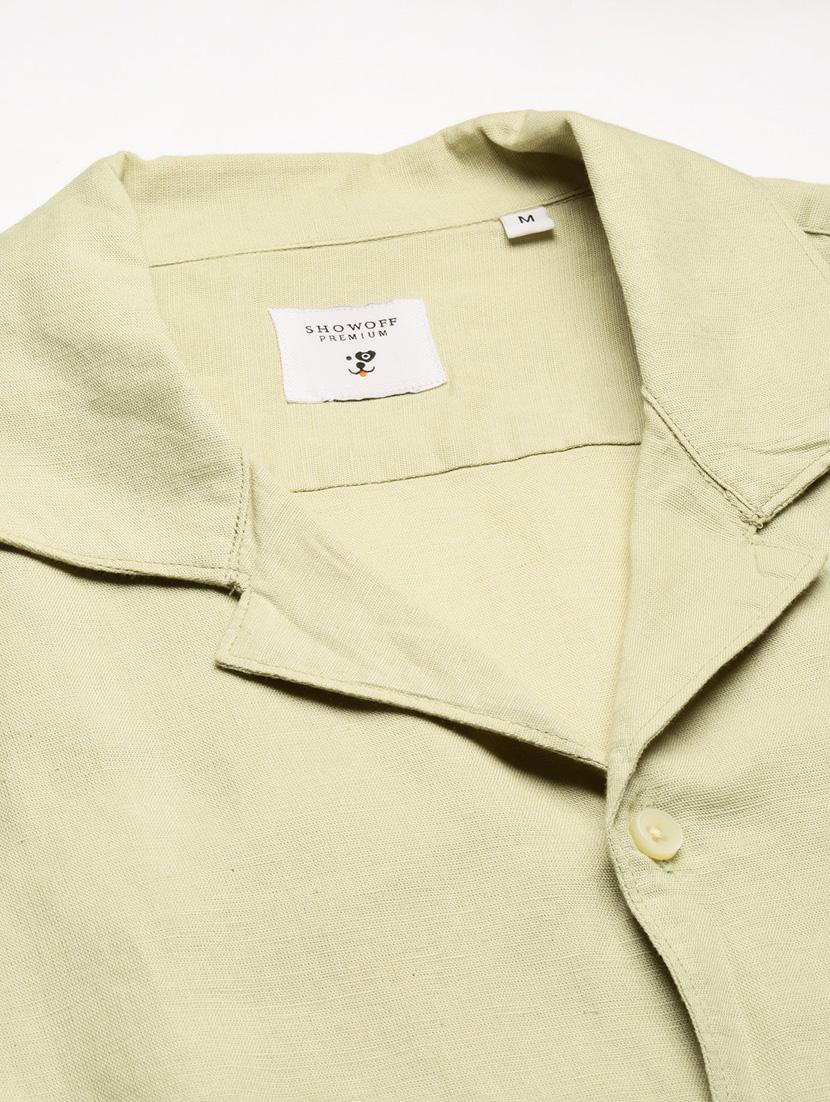 men solid short sleeve casual shirt - 20960813 - Standard Image - 7